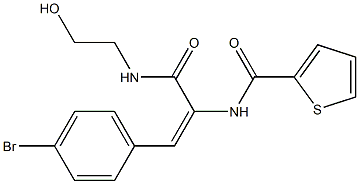 N-(2-(4-bromophenyl)-1-{[(2-hydroxyethyl)amino]carbonyl}vinyl)-2-thiophenecarboxamide Struktur