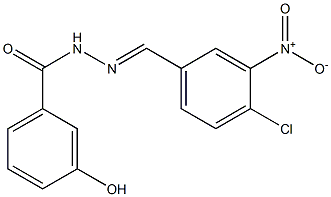 N'-{4-chloro-3-nitrobenzylidene}-3-hydroxybenzohydrazide Struktur