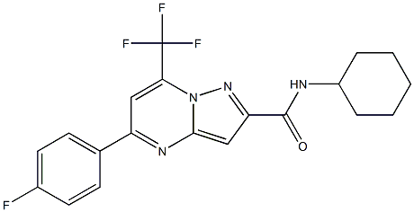 N-cyclohexyl-5-(4-fluorophenyl)-7-(trifluoromethyl)pyrazolo[1,5-a]pyrimidine-2-carboxamide Struktur