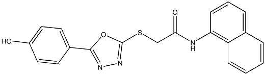 2-{[5-(4-hydroxyphenyl)-1,3,4-oxadiazol-2-yl]sulfanyl}-N-(1-naphthyl)acetamide Struktur