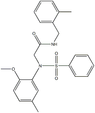 2-[2-methoxy-5-methyl(phenylsulfonyl)anilino]-N-(2-methylbenzyl)acetamide Struktur