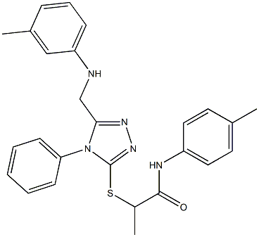 N-(4-methylphenyl)-2-{[4-phenyl-5-(3-toluidinomethyl)-4H-1,2,4-triazol-3-yl]sulfanyl}propanamide Struktur