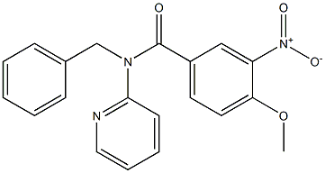 N-benzyl-3-nitro-4-methoxy-N-(2-pyridinyl)benzamide Struktur