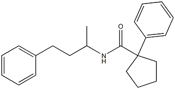 N-(1-methyl-3-phenylpropyl)-1-phenylcyclopentanecarboxamide Struktur