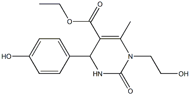 ethyl 1-(2-hydroxyethyl)-4-(4-hydroxyphenyl)-6-methyl-2-oxo-1,2,3,4-tetrahydro-5-pyrimidinecarboxylate Struktur