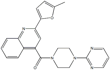 2-(5-methyl-2-furyl)-4-{[4-(2-pyrimidinyl)-1-piperazinyl]carbonyl}quinoline Struktur