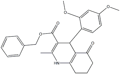 benzyl 4-(2,4-dimethoxyphenyl)-2-methyl-5-oxo-1,4,5,6,7,8-hexahydro-3-quinolinecarboxylate Struktur