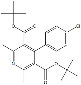 di(tert-butyl) 4-(4-chlorophenyl)-2,6-dimethyl-3,5-pyridinedicarboxylate Struktur