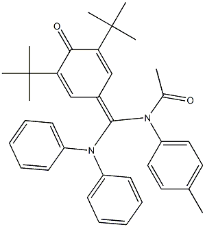 N-[(3,5-ditert-butyl-4-oxo-2,5-cyclohexadien-1-ylidene)(diphenylamino)methyl]-N-(4-methylphenyl)acetamide Struktur