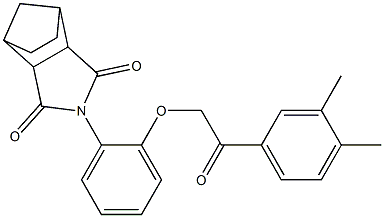 4-{2-[2-(3,4-dimethylphenyl)-2-oxoethoxy]phenyl}-4-azatricyclo[5.2.1.0~2,6~]decane-3,5-dione Struktur