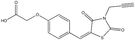 {4-[(2,4-dioxo-3-prop-2-ynyl-1,3-thiazolidin-5-ylidene)methyl]phenoxy}acetic acid Struktur