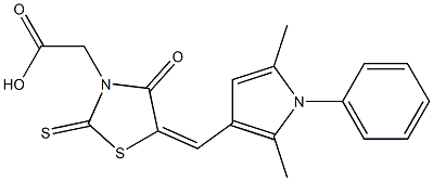 {5-[(2,5-dimethyl-1-phenyl-1H-pyrrol-3-yl)methylene]-4-oxo-2-thioxo-1,3-thiazolidin-3-yl}acetic acid Struktur