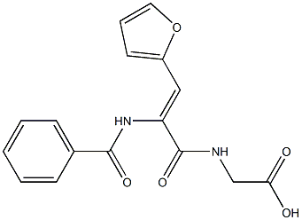 {[2-(benzoylamino)-3-(2-furyl)acryloyl]amino}acetic acid Struktur