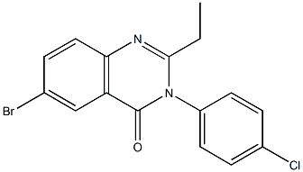 6-bromo-3-(4-chlorophenyl)-2-ethyl-4(3H)-quinazolinone Struktur