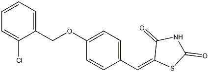 5-{4-[(2-chlorobenzyl)oxy]benzylidene}-1,3-thiazolidine-2,4-dione Struktur