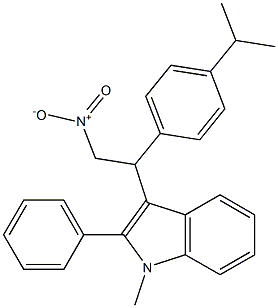 3-[2-nitro-1-(4-isopropylphenyl)ethyl]-1-methyl-2-phenyl-1H-indole Struktur