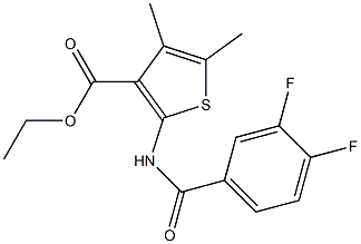 ethyl 2-[(3,4-difluorobenzoyl)amino]-4,5-dimethyl-3-thiophenecarboxylate Struktur