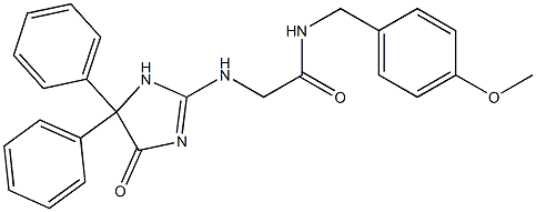 N-(4-methoxybenzyl)-2-[(4-oxo-5,5-diphenyl-4,5-dihydro-1H-imidazol-2-yl)amino]acetamide Struktur