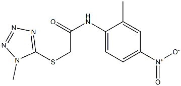 N-{4-nitro-2-methylphenyl}-2-[(1-methyl-1H-tetraazol-5-yl)sulfanyl]acetamide Struktur