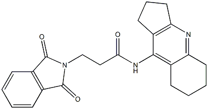 3-(1,3-dioxo-1,3-dihydro-2H-isoindol-2-yl)-N-(2,3,5,6,7,8-hexahydro-1H-cyclopenta[b]quinolin-9-yl)propanamide Struktur