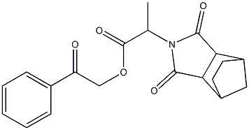 2-oxo-2-phenylethyl 2-(3,5-dioxo-4-azatricyclo[5.2.1.0~2,6~]dec-4-yl)propanoate Struktur