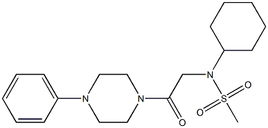 N-cyclohexyl-N-[2-oxo-2-(4-phenyl-1-piperazinyl)ethyl]methanesulfonamide Struktur