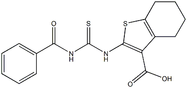 2-{[(benzoylamino)carbothioyl]amino}-4,5,6,7-tetrahydro-1-benzothiophene-3-carboxylic acid Struktur