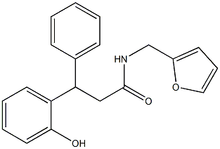 N-(2-furylmethyl)-3-(2-hydroxyphenyl)-3-phenylpropanamide Struktur