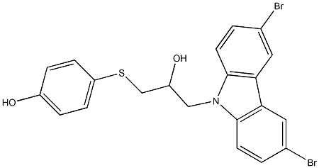 4-{[3-(3,6-dibromo-9H-carbazol-9-yl)-2-hydroxypropyl]sulfanyl}phenol Struktur