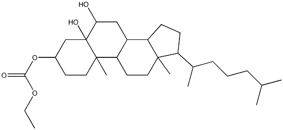 17-(1,5-dimethylhexyl)-5,6-dihydroxy-10,13-dimethylhexadecahydro-1H-cyclopenta[a]phenanthren-3-yl ethyl carbonate Struktur