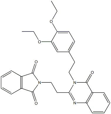 2-(2-{3-[2-(3,4-diethoxyphenyl)ethyl]-4-oxo-3,4-dihydro-2-quinazolinyl}ethyl)-1H-isoindole-1,3(2H)-dione Struktur