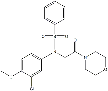 N-(3-chloro-4-methoxyphenyl)-N-[2-(4-morpholinyl)-2-oxoethyl]benzenesulfonamide Struktur