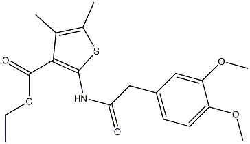 ethyl 2-{[(3,4-dimethoxyphenyl)acetyl]amino}-4,5-dimethyl-3-thiophenecarboxylate Struktur