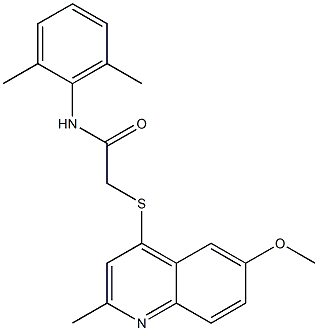 N-(2,6-dimethylphenyl)-2-[(6-methoxy-2-methyl-4-quinolinyl)sulfanyl]acetamide Struktur