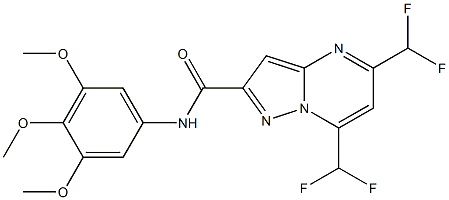 5,7-bis(difluoromethyl)-N-(3,4,5-trimethoxyphenyl)pyrazolo[1,5-a]pyrimidine-2-carboxamide Struktur