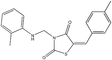 5-(4-methylbenzylidene)-3-(2-toluidinomethyl)-1,3-thiazolidine-2,4-dione Struktur