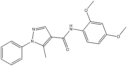 N-(2,4-dimethoxyphenyl)-5-methyl-1-phenyl-1H-pyrazole-4-carboxamide Struktur