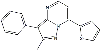 2-methyl-3-phenyl-7-(2-thienyl)pyrazolo[1,5-a]pyrimidine Struktur