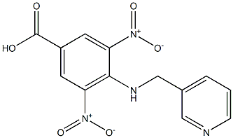 3,5-bisnitro-4-[(pyridin-3-ylmethyl)amino]benzoic acid Struktur