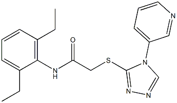 N-(2,6-diethylphenyl)-2-{[4-(3-pyridinyl)-4H-1,2,4-triazol-3-yl]sulfanyl}acetamide Struktur