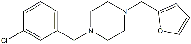 1-(3-chlorobenzyl)-4-(2-furylmethyl)piperazine Struktur