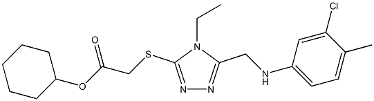 cyclohexyl [(5-{[(3-chloro-4-methylphenyl)amino]methyl}-4-ethyl-4H-1,2,4-triazol-3-yl)sulfanyl]acetate Struktur