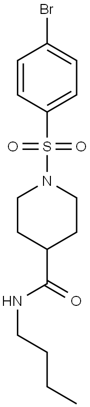 1-[(4-bromophenyl)sulfonyl]-N-butyl-4-piperidinecarboxamide Struktur