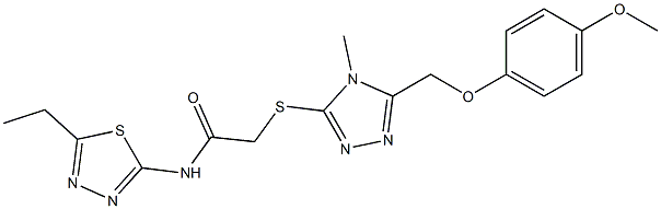 N-(5-ethyl-1,3,4-thiadiazol-2-yl)-2-({5-[(4-methoxyphenoxy)methyl]-4-methyl-4H-1,2,4-triazol-3-yl}sulfanyl)acetamide Struktur