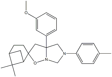 6',6'-dimethyl-5-(4-methylphenyl)-3a-(3-methoxyphenyl)-hexahydrospiro(imidazo[1,5-b]isoxazole-2,2'-bicyclo[3.1.1]heptane) Struktur