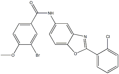 3-bromo-N-[2-(2-chlorophenyl)-1,3-benzoxazol-5-yl]-4-methoxybenzamide Struktur