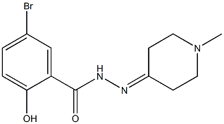 5-bromo-2-hydroxy-N'-(1-methyl-4-piperidinylidene)benzohydrazide Struktur