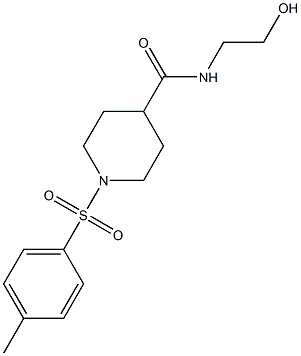 N-(2-hydroxyethyl)-1-[(4-methylphenyl)sulfonyl]-4-piperidinecarboxamide Struktur