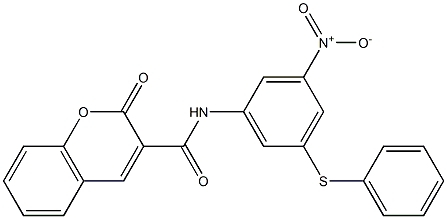 N-[3-nitro-5-(phenylsulfanyl)phenyl]-2-oxo-2H-chromene-3-carboxamide Struktur