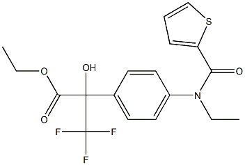 ethyl 2-{4-[ethyl(2-thienylcarbonyl)amino]phenyl}-3,3,3-trifluoro-2-hydroxypropanoate Struktur